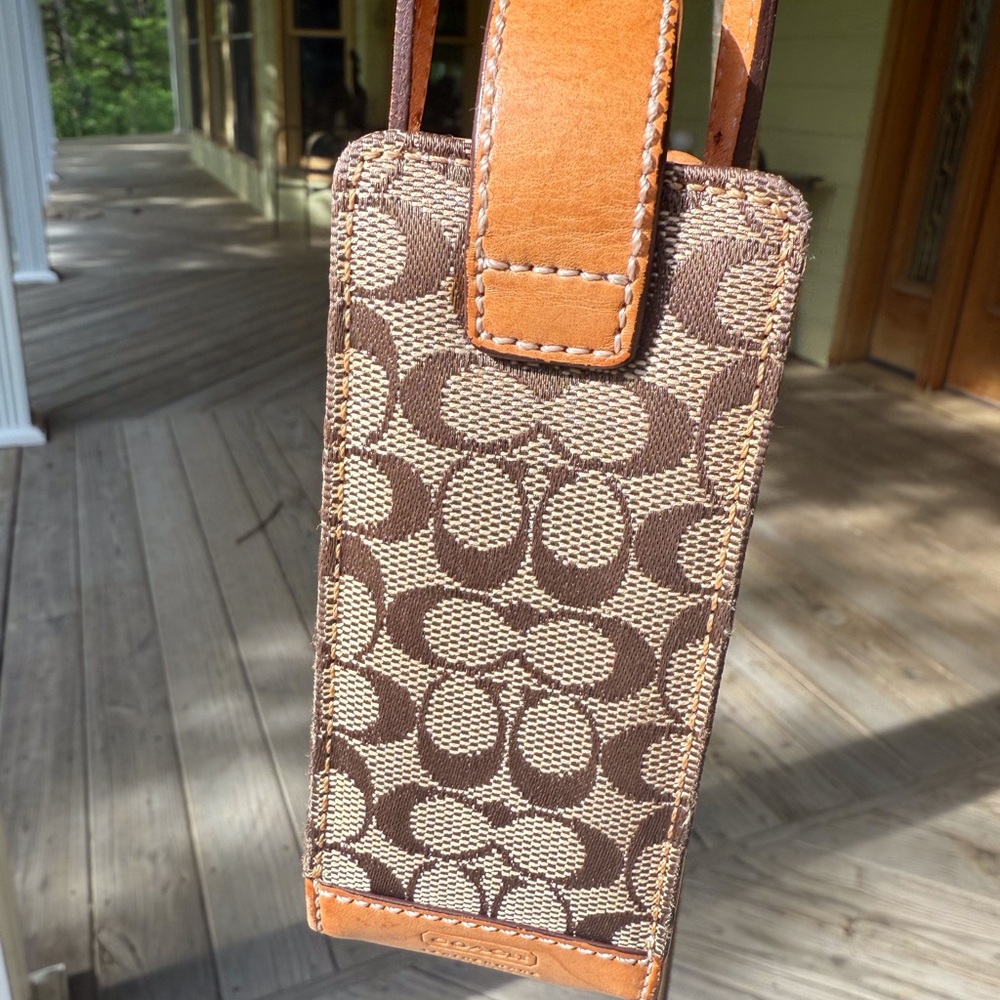 Coach Brown And Tan Patterned Accessory Case - image 4